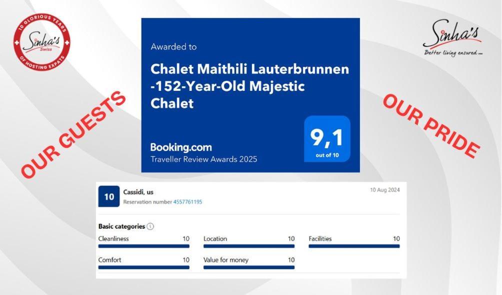 Chalet Maithili Lauterbrunnen -152-Year-Old Majestic Chalet Zewnętrze zdjęcie